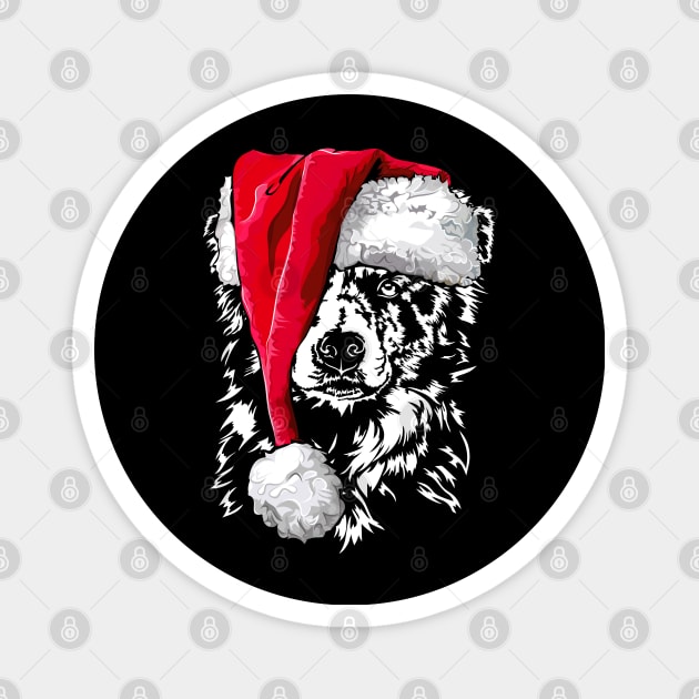 Funny Border Collie Santa Christmas dog mom Magnet by wilsigns